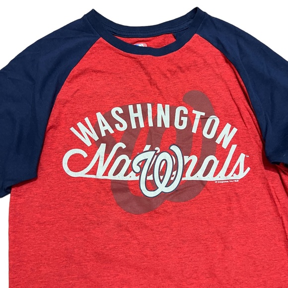 Washington Nationals Majestic 3/4 Sleeve Adult Raglan Tee Size Small - Picture 3 of 6